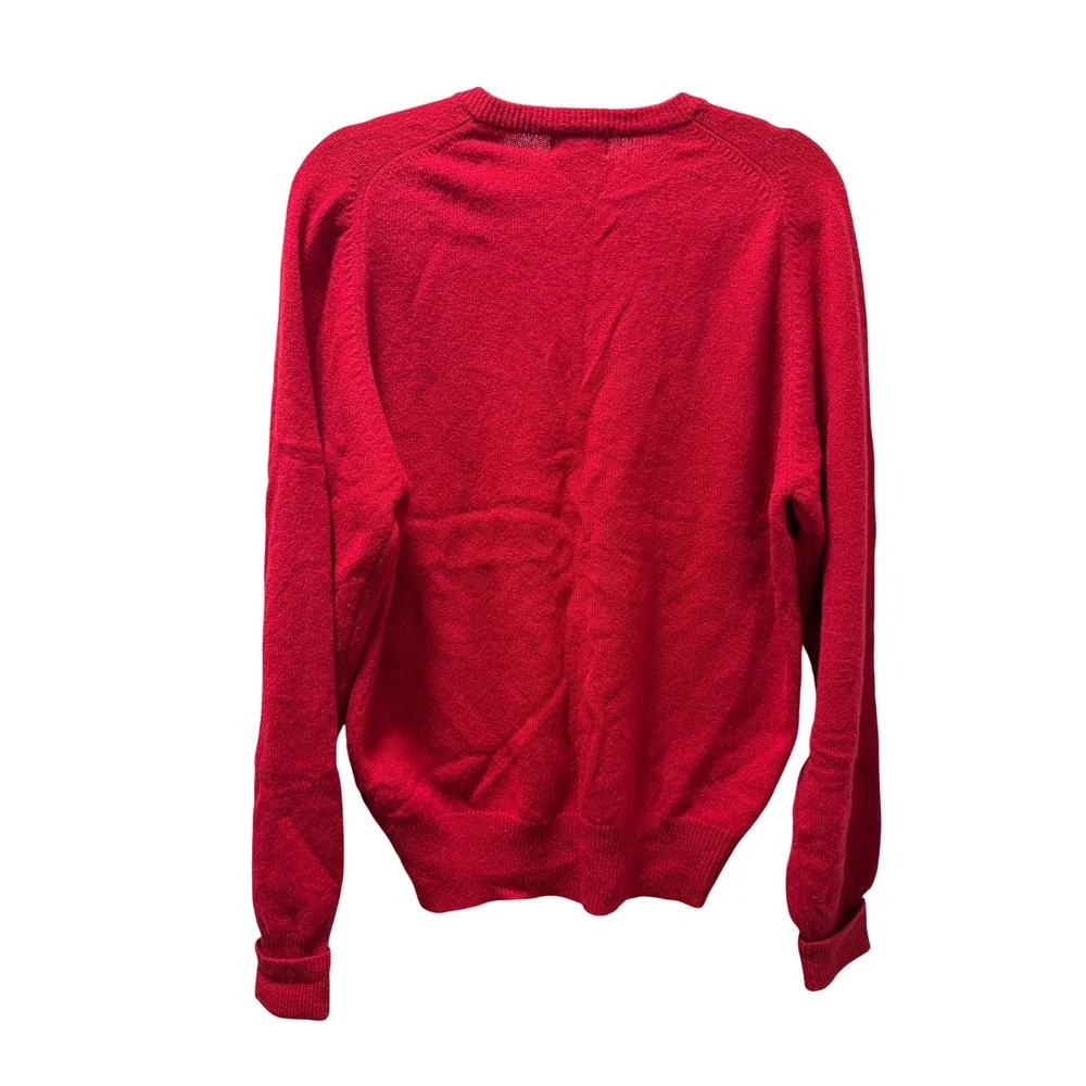 Club Room Mens Red 100% Lambswool V-Neck Sweater Size Medium Classic Fit